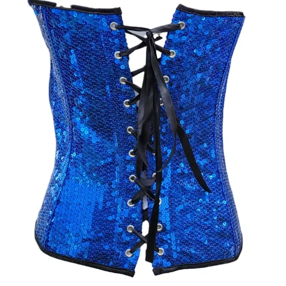 Daisy Corsets | NWT Sequined | Color: Blue | Size: Large - Picture 2 of 9